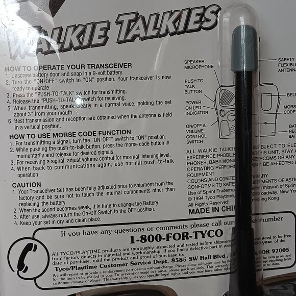 Vintage NOS Sprint 1994 Tyco playtime walkie talkies morse code key transceiver - Picture 5 of 6
